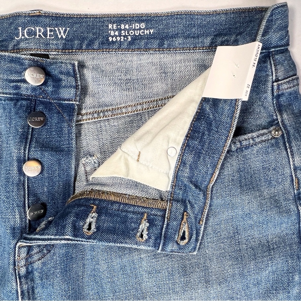 J.CREW Women’s Size 32‎ ‘84 Kyoto Wash Slouchy Distressed Straight Leg Jeans - Picture 11 of 16